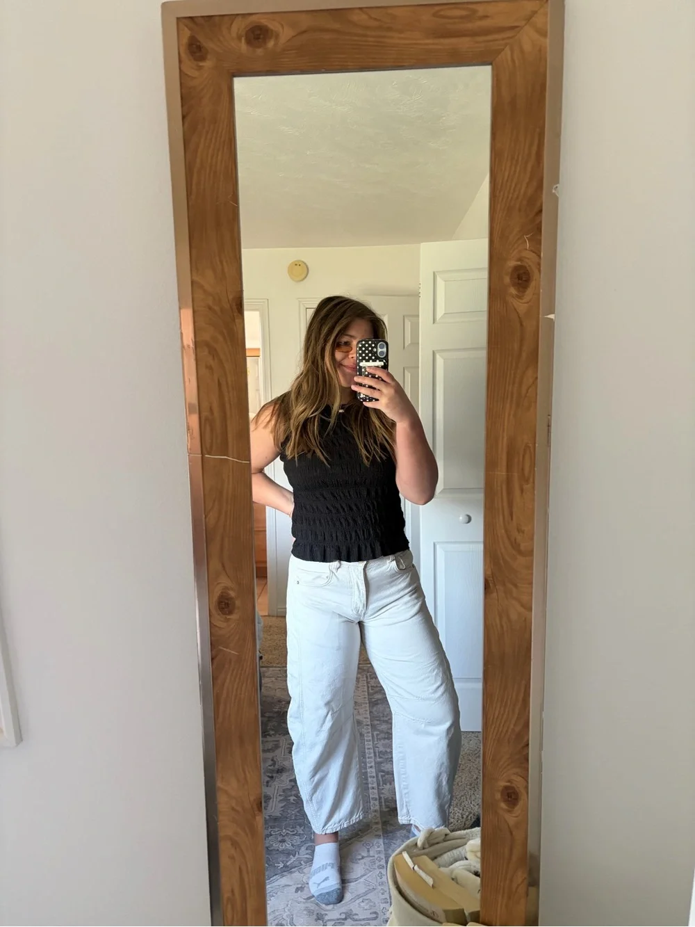 Free people cream barrel jeans